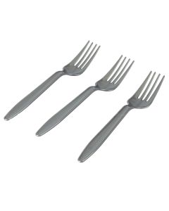 Tenedor plástico 8und plateado