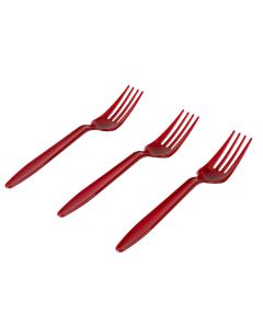 Tenedor plástico liso 8und cramberry