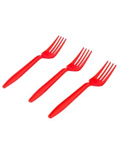 Tenedor plástico 8und rojo