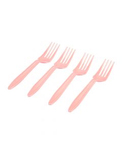 Tenedor plástico 8und rosado bebé