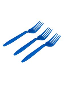 Tenedor plástico 8und azul