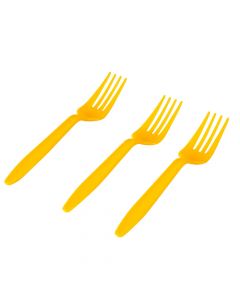 Tenedor plástico 8und amarillo
