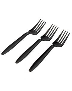 Tenedor plástico 8und negro