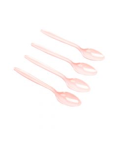 Cuchara plástica 8und rosado bebe
