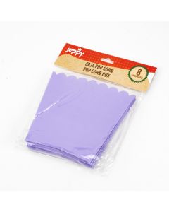 Caja cartón para palomitas lisa 8und lila