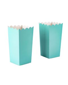 Caja cartón para palomitas lisa 8und verde menta