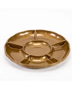 Bandeja plástica circular 3und dorado
