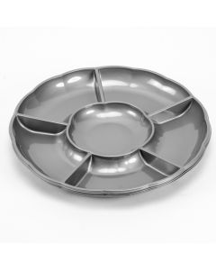 Bandeja plástica circular 3und plateado