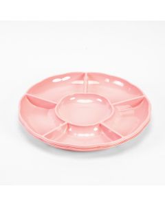 Bandeja plástica circular 3und rosado bebe