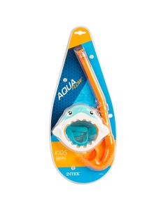 Juego buceo plástico mascara figura tiburón 2pzas