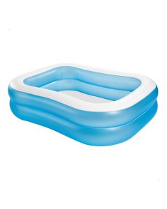 Piscina plástica inflable rectangular dos anillos 80x60x19pulg +3  