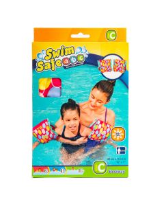 Flotador plastico inflable estampado círculos multicolor