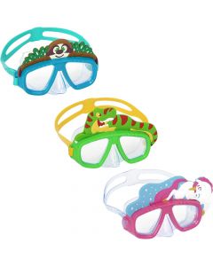 Máscara plástica para buceo unicornio dinosaurio y perezoso +3a surtido