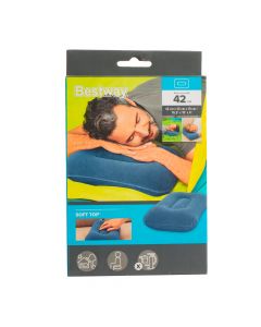 Almohada plástica inflable lisa azul