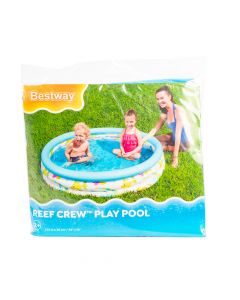 Piscina plástica inflable estampado peces 1.22mx25cm +2a multicolor
