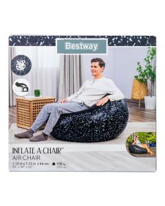 Sillón inflable negro y gris