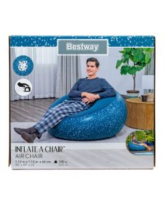 Sillón inflable azul y gris