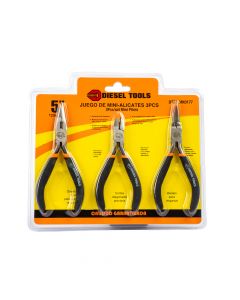 Alicate metal mango 5pulg 3pzas negro