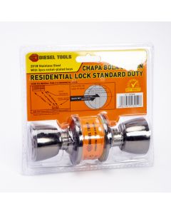 Cerradura Diesel Tools metálica puerta llave plateado oscuro