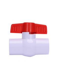 Llave paso 1/2pulg blanco y rojo