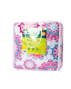 Edredón Queen estampado con funda confeti