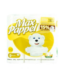 Papel higiénico 9 rollos triple hoja con tubo aromatizado vainilla