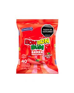 Confite masticable bon bon bum 50und fresa 400g