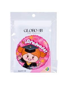 Globo metálico mujer graduada