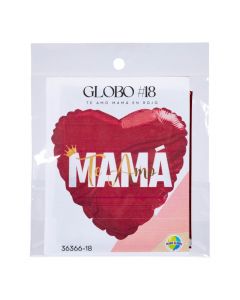 Globo corazón rojo mamá
