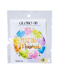 Globo metálico corazones mamá