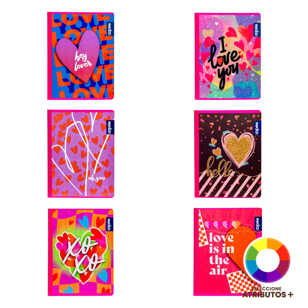 Cuaderno Copán cosido hearts 100h 