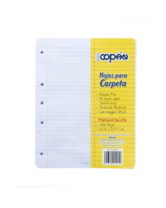 Hoja papel rayada margen 5p 100h