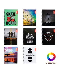 Cuaderno espiral estampado adventure 100h surtido Surtido por estilo