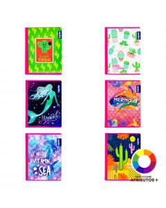 Cuaderno cosido estampado cactus o sirena 100h Surtido por estilo