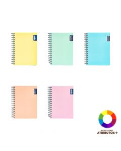 Cuaderno espiral colores pastel