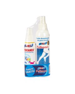 Locion desodorante pies pedisanex 230ml y  pedisanex kids