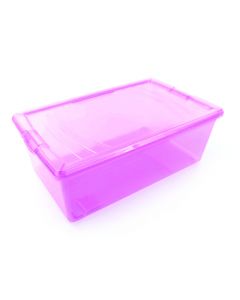 CAJA PLASTICA 7L FUCSIA TRANS