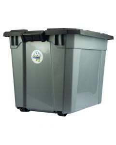 Caja super box 88l plástico gris-amarillo