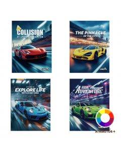 Cuaderno cosido diseño autos