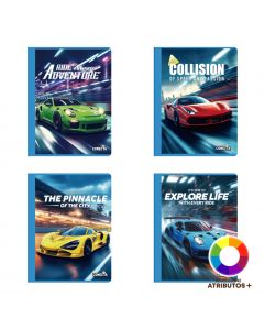 Cuaderno cosido diseño autos