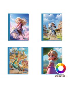 Cuaderno cosido diseño princesas