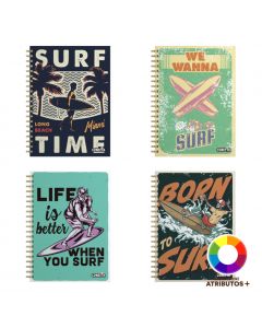 Cuaderno espiral diseño surf