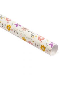 Papel regalo flores estilizadas mujer 70x50cm couche