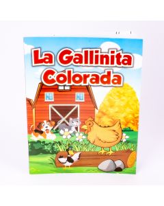 Libro cuento colorear la gallinita colorada