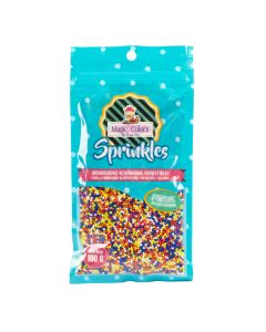 Adorno queque magic colors bolitas arcoíris