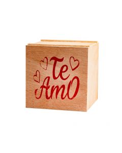 Caja madera te amo 20x20