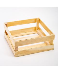 Caja madera 24x24 natural abierta