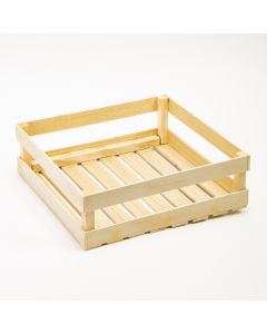 Caja madera 28x28 natural abierta