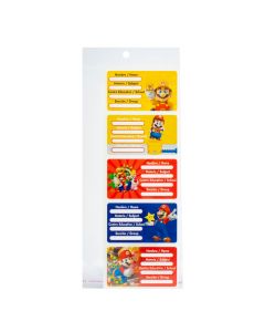 Etiquetas escolares Mario Bross niño