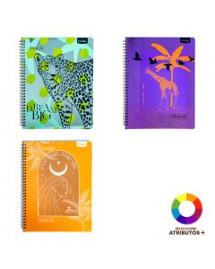 Cuaderno espiral metálico brillante